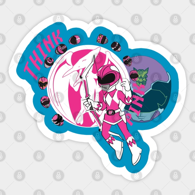 Think Pink Sticker by GarBear Designs